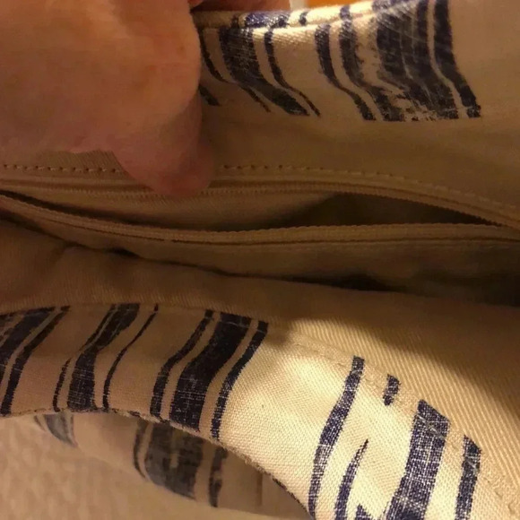 Banana Republic linen beige/blue bag - Picture 5 of 10